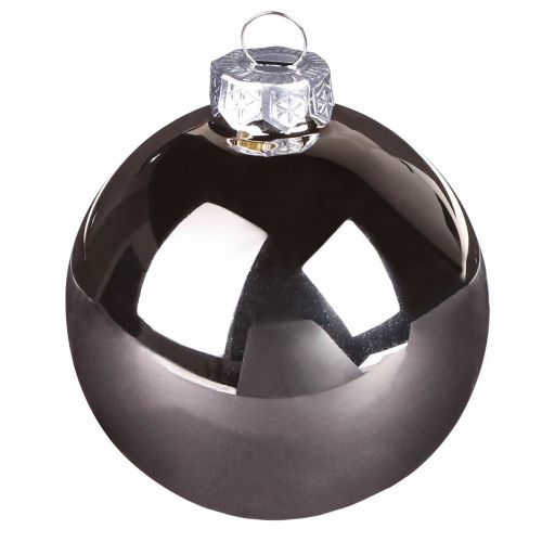 Artikel Weihnachtskugeln Silber Apricot Glas Ø7,5cm 12er Set für festliche Dekoration