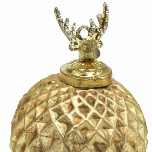 Floristik21 Weihnachtskugeln Rentier Christbaumschmuck Gold Vintage Ø7cm 4St