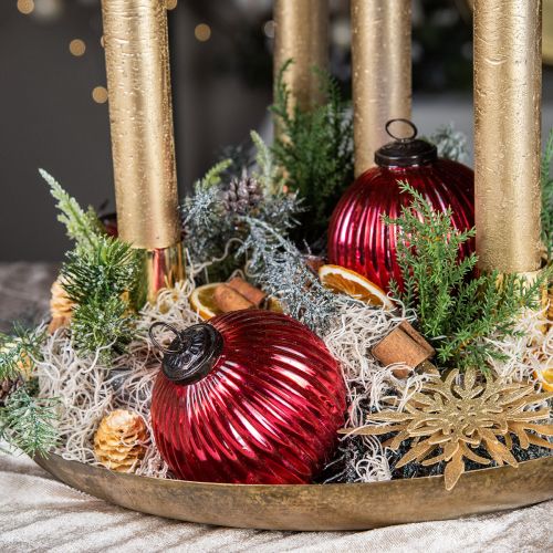 Floristik21 Weihnachtskugeln Glas Christbaumkugeln Rot Ø10cm 4St