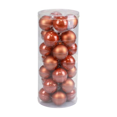 Floristik21 Weihnachtskugeln Glas Christbaumkugeln Rotbraun Ø6,5cm 24 St