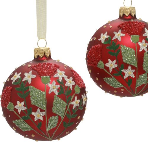 Artikel Weihnachtskugeln Glas Rot Christbaumkugeln Wiese Ø8cm 6St