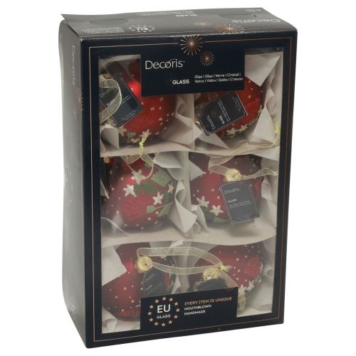 Artikel Weihnachtskugeln Glas Rot Christbaumkugeln Wiese Ø8cm 6St