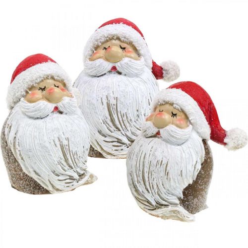 Floristik21 Weihnachtsmann Tischdeko Santa Claus Fensterdeko H8cm 3St