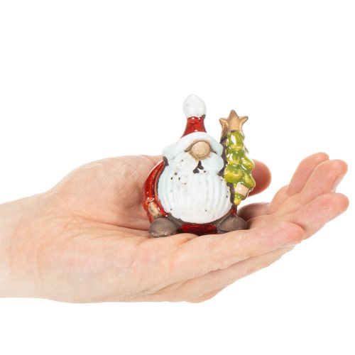 Weihnachtsmann Figuren mit Tannenbaum aus Keramik 7cm 2er-Set für Innenbereich | Floristik21.de