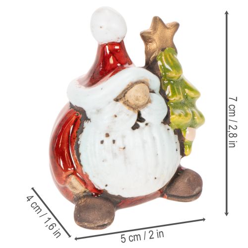 Weihnachtsmann Figuren mit Tannenbaum aus Keramik 7cm 2er-Set für Innenbereich | Floristik21.de