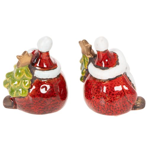 Weihnachtsmann Figuren mit Tannenbaum aus Keramik 7cm 2er-Set für Innenbereich | Floristik21.de