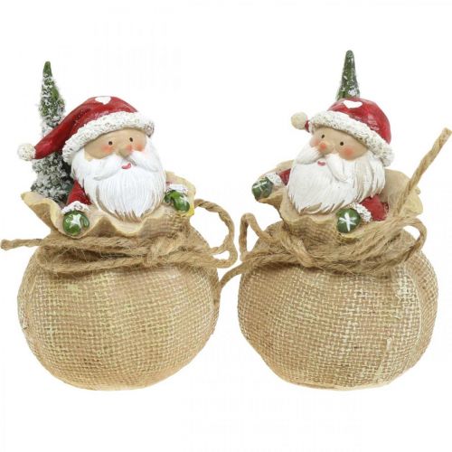 Floristik21 Deko Figur Weihnachtsmann im Sack Weihnachtsdeko Ø8cm/H13cm 2St