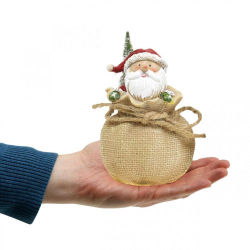 Deko Figur Weihnachtsmann im Sack Weihnachtsdeko Ø8cm/H13cm 2St
