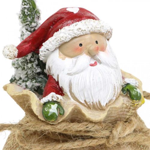 Floristik21.de Deko Figur Weihnachtsmann im Sack Weihnachtsdeko Ø8cm/H13cm  2St-01701