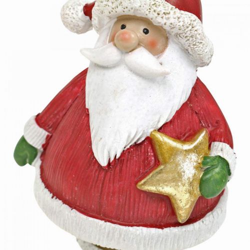 Floristik21 Deko Figur Weihnachtsmann mit Stern/Säckchen H13cm 2St