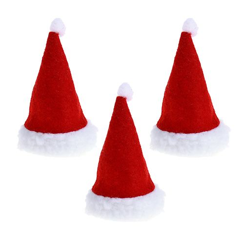 Floristik21 Weihnachtsmützen Rot 10cm 12St