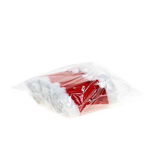 Floristik21 Weihnachtsmützen Rot 10cm 12St