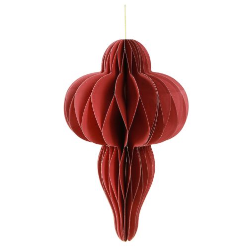 Artikel Weihnachtsschmuck Papier Ornament Bordeaux Glitzer 40cm 2er-Set