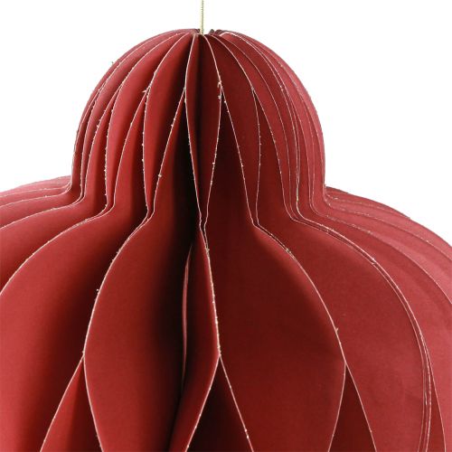 Artikel Weihnachtsschmuck Papier Ornament Bordeaux Glitzer 40cm 2er-Set