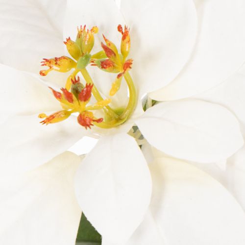 Kunstblume Weihnachtsstern Weiß 40cm Kunststoff und Kunstseide | Floristik21.de