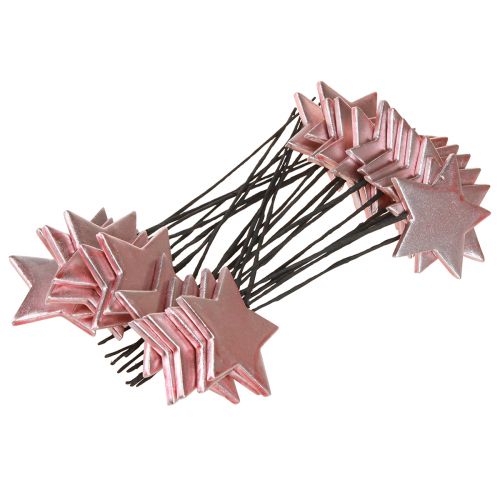Artikel Weihnachtssterne am Stab Rosa Ø7cm – 2. Wahl – 24 St