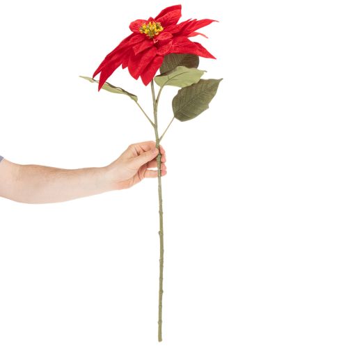 Kunstblume Weihnachtsstern Rot Einzelstiel 82cm Kunststoff | Floristik21.de