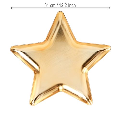 Artikel Weihnachtlicher Deko Stern-Teller Gold Kunststoff Ø31cm