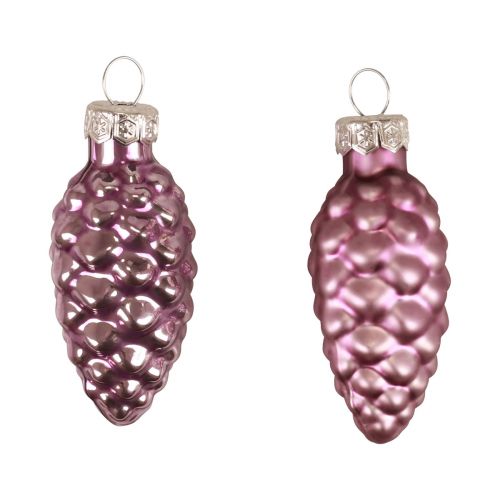 Floristik21 Weihnachtszapfen Glas Lila Glaszapfen Weihnachten 6,5cm 10 St