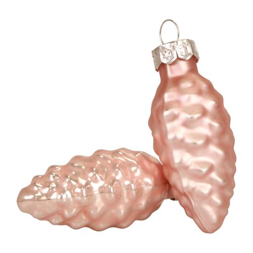 Floristik21 Weihnachtszapfen Glas Rosa Glaszapfen Weihnachten 6,5cm 10St
