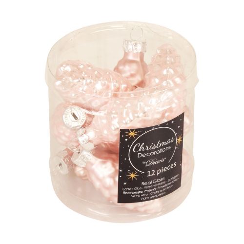 Floristik21 Weihnachtszapfen Glas Rosa Glaszapfen Weihnachten 6,5cm 10St