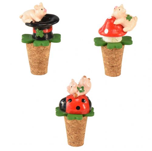 Floristik21 Weinkorken Sektkorken Weinstopfen Glückssymbole 6,5cm 3 St
