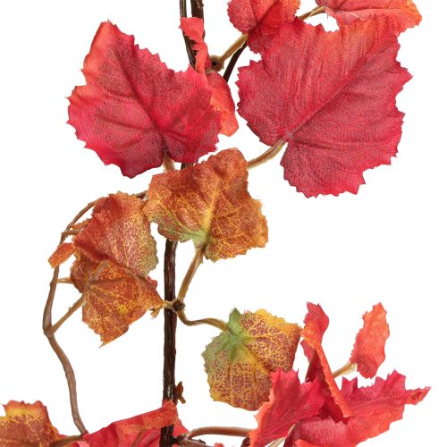 Floristik21 Herbstliche Künstliche Weinlaubgirlande Rot für Dekoration 200cm