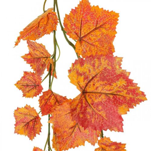 Floristik21 Weinlaubgirlande Blättergirlande Rot Orange Herbst L210cm