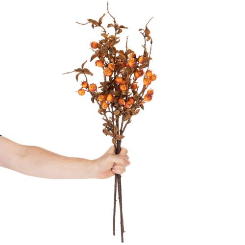 Künstlicher Weißdornzweig 75 cm Braun Orange Innenbereich | Floristik21.de