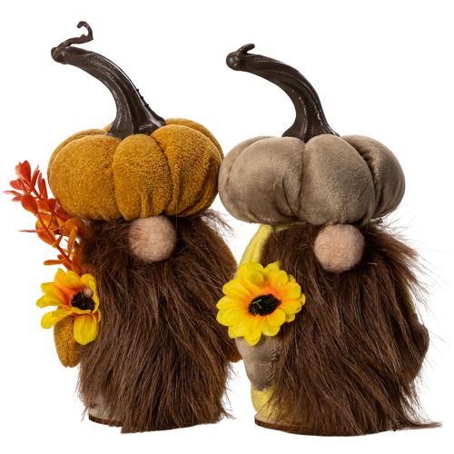 Herbstfigur Kürbiswichtel 16 cm Stoff Orange und Braun 2er-Set einkaufen | Floristik21.de