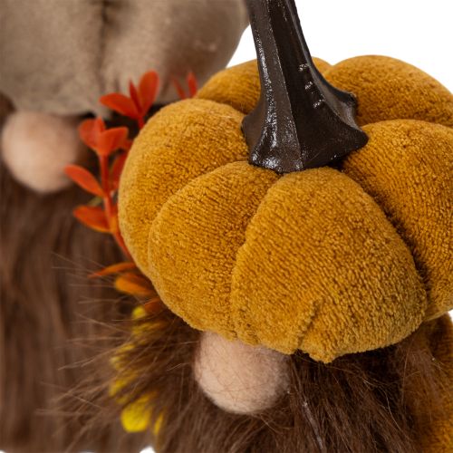 Herbstfigur Kürbiswichtel 16 cm Stoff Orange und Braun 2er-Set | Floristik21.de