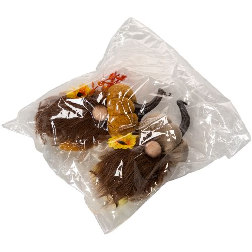 Herbstfigur Kürbiswichtel 16 cm Stoff Orange und Braun 2er-Set | Floristik21.de
