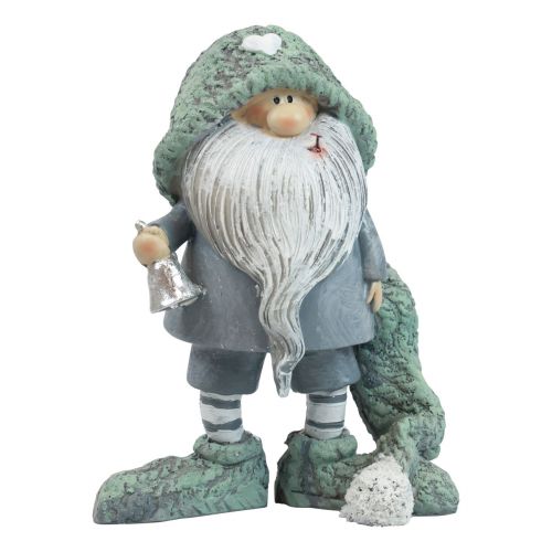 Floristik21 Wichtel Weihnachtswichtel Dekofigur Grau Grün 10,5×7×14cm