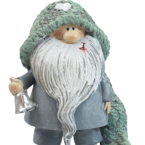 Floristik21 Wichtel Weihnachtswichtel Dekofigur Grau Grün 10,5×7×14cm