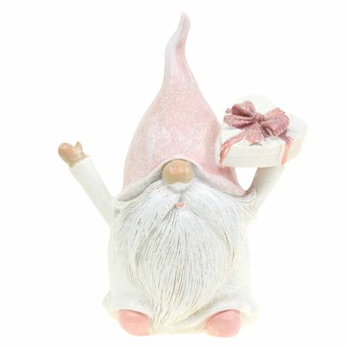 Floristik21 Weihnachtsdeko Wichtel Rosa/Weiß 11,5cm 2St