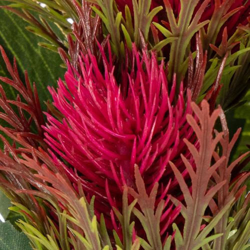 Künstlicher Distelzweig aus Kunststoff rot 67cm 3Blüten für Innenbereich | Floristik21.de