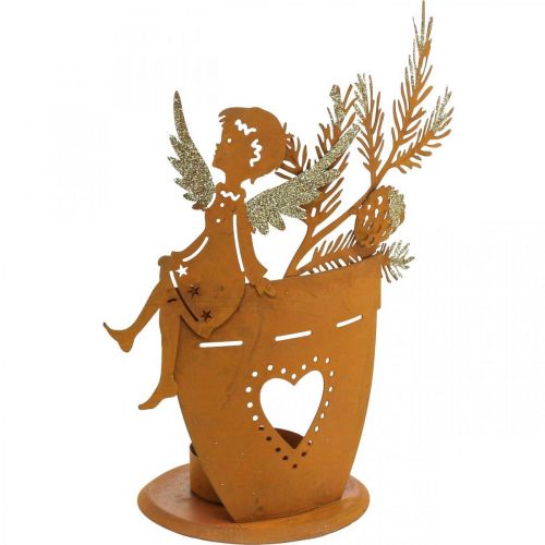 Teelichthalter Weihnachten Engel Deko Rost Deko Ø8cm H18cm