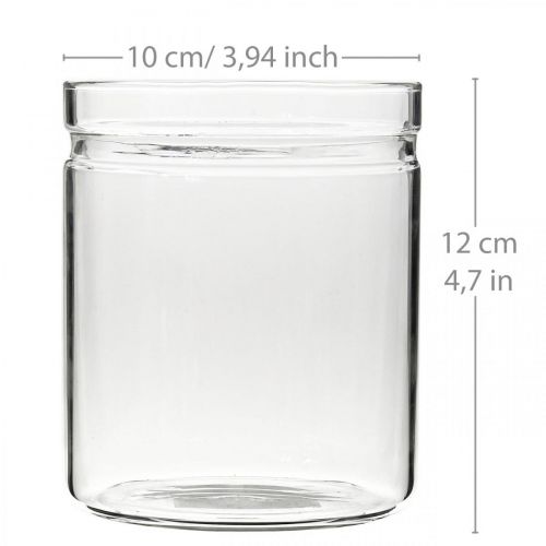 Blumenvase, Glaszylinder, Glasvase rund Ø10cm H12cm