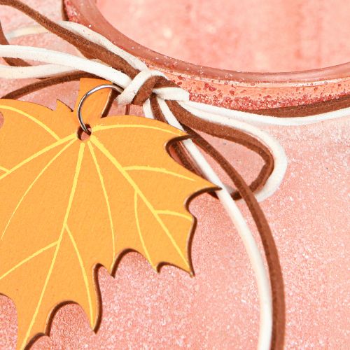 Artikel Windlicht Glas Kürbis Teelichtgefäß gefrostet 16cm Herbstdeko 2er Set