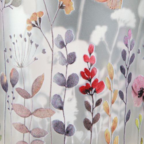Artikel Windlicht Glas Mohnblumenwiese Silber Modern 12,5cm 2er-Set