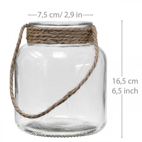 Floristik21 Windlicht Glas, Teelichthalter zum Aufhängen H16,5cm Ø14,5cm