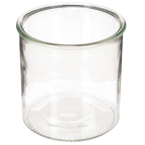 Rundes Windlichtglas 12 cm, klares Glas, Set mit 2 Stück, vielseitig einsetzbar