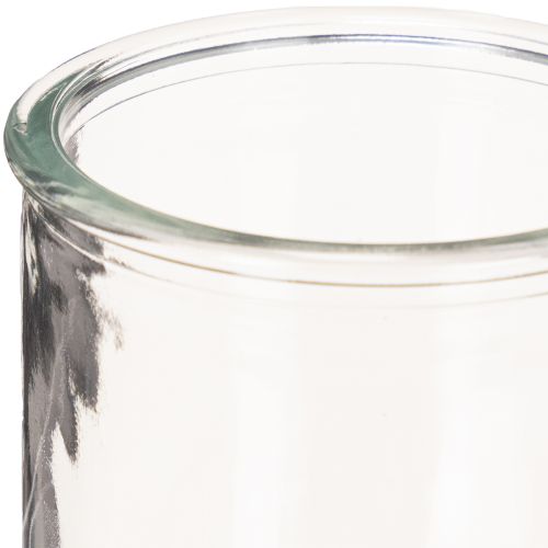 Glaswindlicht rund klares Glas Teelichthalter 8cm 3er-Set | Floristik21.de