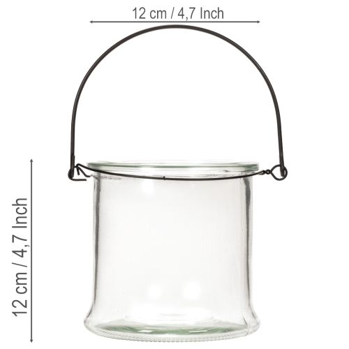 Windlicht Glas zum Hängen Ø12cm H12,5cm 2St | Floristik21.de