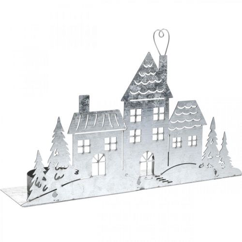 Weihnachtsdeko Häuser, Teelichthalter Metall L20cm