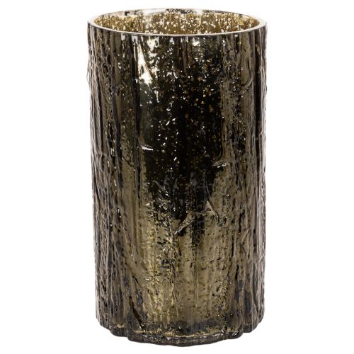 Windlicht Glas Hirschkopf Baumrelief 26cm Grünbraun Innenbereich | Floristik21.de