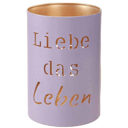 Artikel Elegante Windlichter Grau Gold „Liebe das Leben“ 3er-Set - Floristik21
