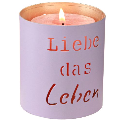 Artikel Elegante Windlichter Grau Gold „Liebe das Leben“ 3er-Set - Floristik21
