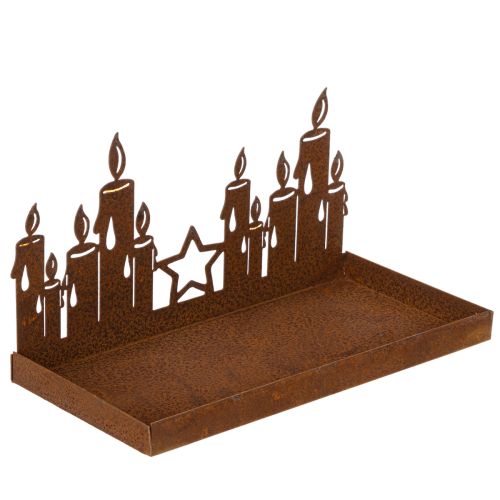 Windlicht Metall Glaseinsatz Edelrost Deko Kerzen 21,5cm | Floristik21.de