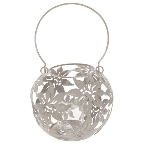 Windlicht Metall Hängedeko Deko Laterne Grau Ø14cm H13cm | Floristik21.de